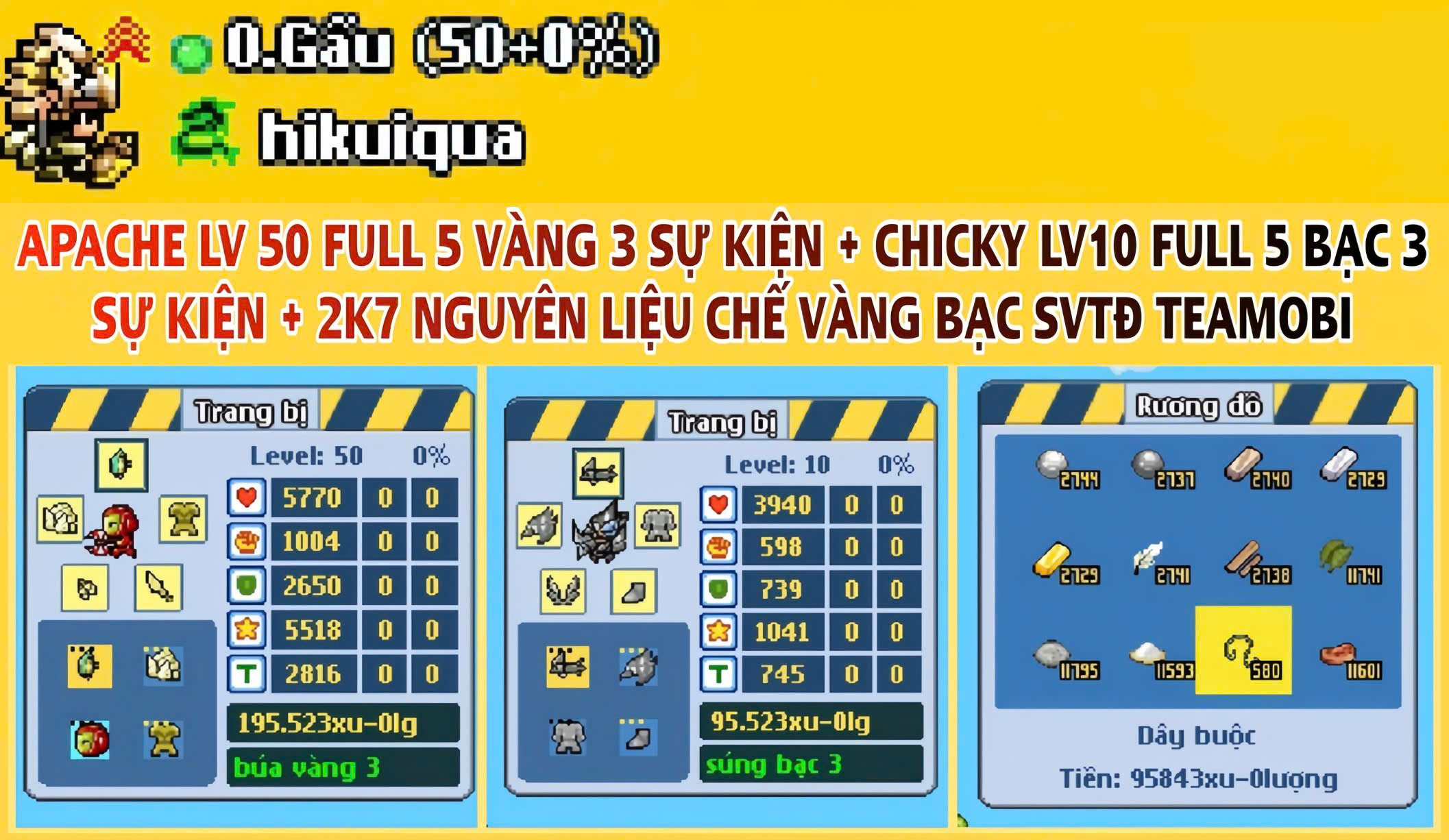 Apa level 50 vàng 3 ngọc 10